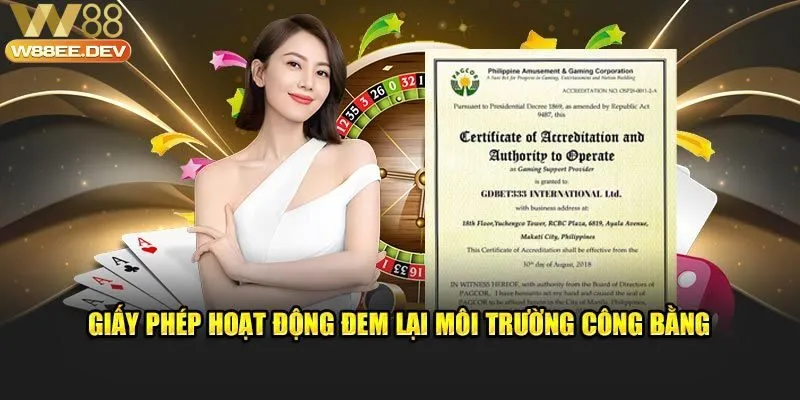 Các giấy phép W88 mới nhất 2025